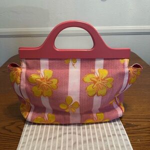 Floral Pink and Yellow Women's Bag